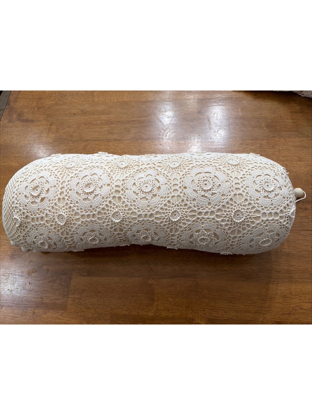 VTG Lot 3 Crochet Floral Pillow Cover Sham Ivory & 4 Accent Pillows Cottage Gran - Picture 7 of 12